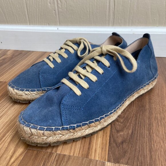 Kenneth Cole Suede Leather Espadrille Jute Lace Up Zane Sneakers - Picture 1 of 12